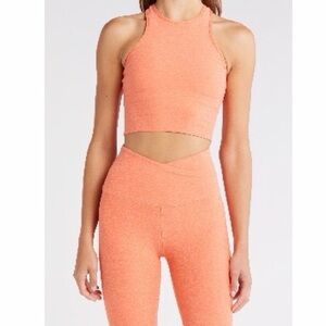 Beyond Yoga s Coral studio crop tank +  at your leisure high waist midi legging